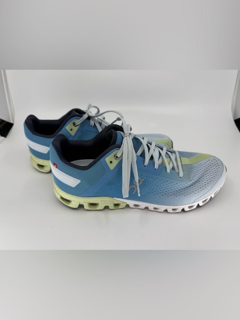 On Cloud Athletic Shoes - Near New! Blue Ombre With Lime Accents